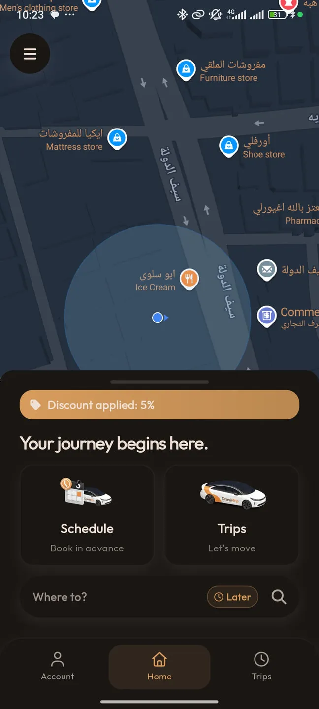 OranjeTrip — End-to-End Ride-Hailing Platform interface preview