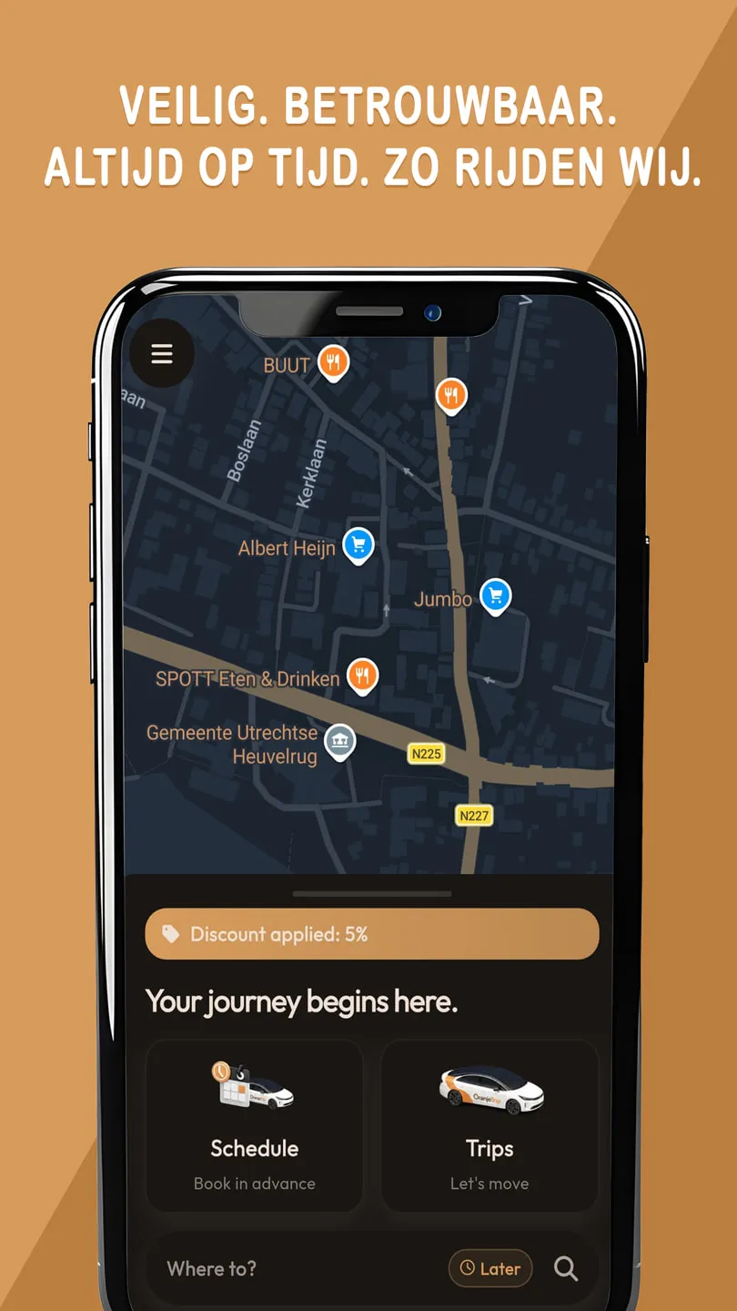 OranjeTrip — End-to-End Ride-Hailing Platform interface preview